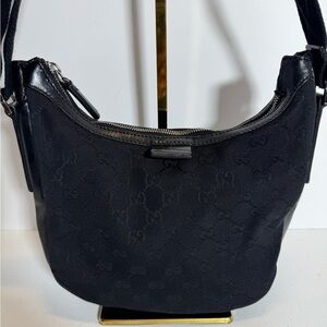Gucci Black Monogram Shoulder/Crossbody Bag